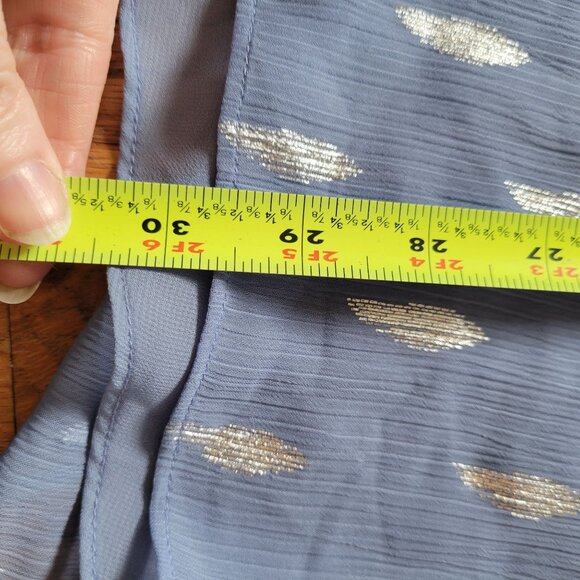 Jennifer Lopez Womens 3X Boho Tunic Blue Metallic Feather Bell Sleeve Flowy - Picture 6 of 7